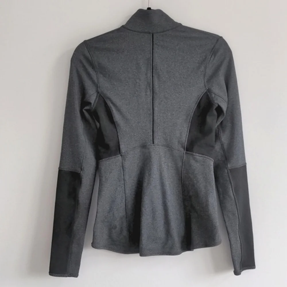 Lululemon Mesh Is More Jacket, Heathered Black, Womens Size 6 - Picture 5 of 12